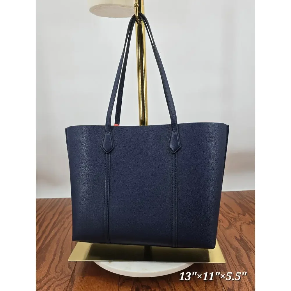 Tory Burch Perry Balloon Striped Triple Compartment Tote Bag